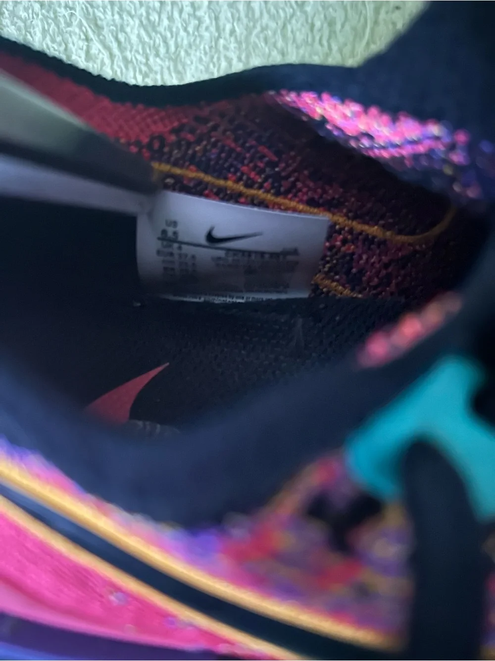 Nike Women’s Black Sneakers with Pink, Teal & Yellow Accents Ck0818-001